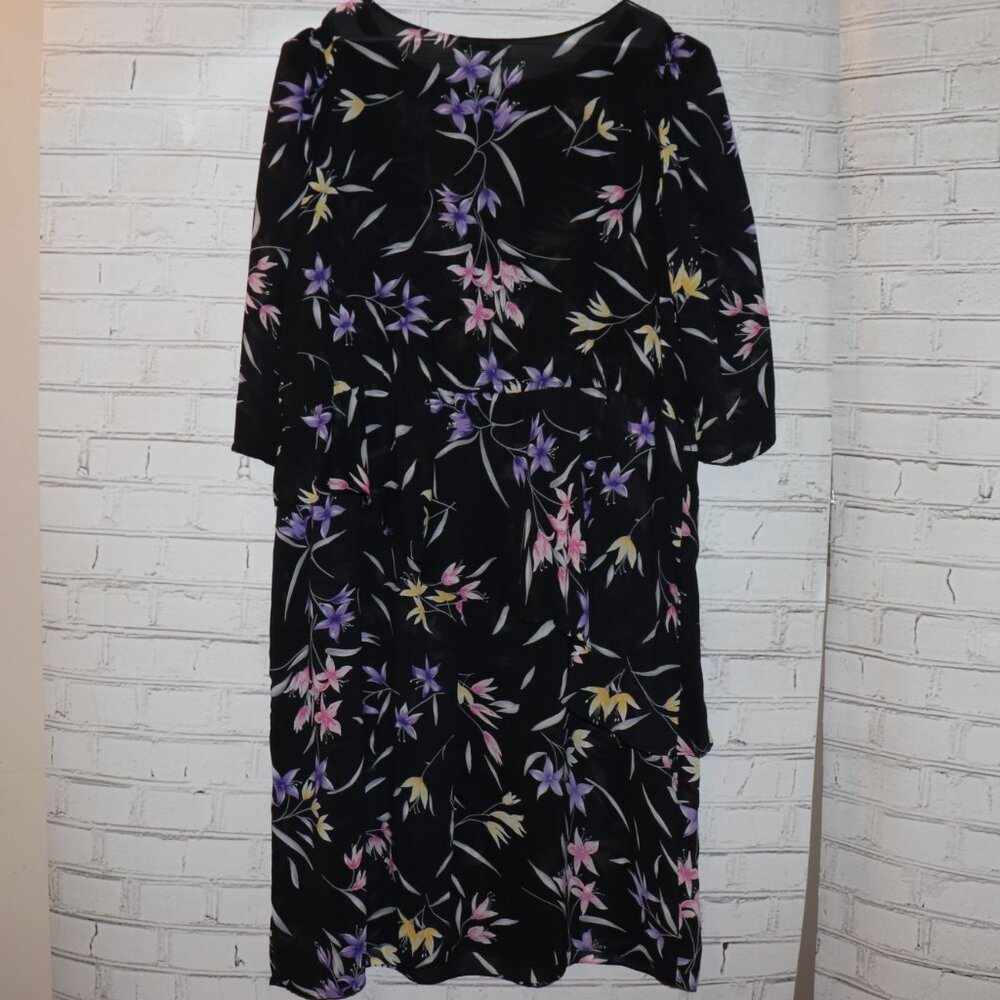 🌸 Charlee Allison for Eljay Sheer Floral Dress · Size 24